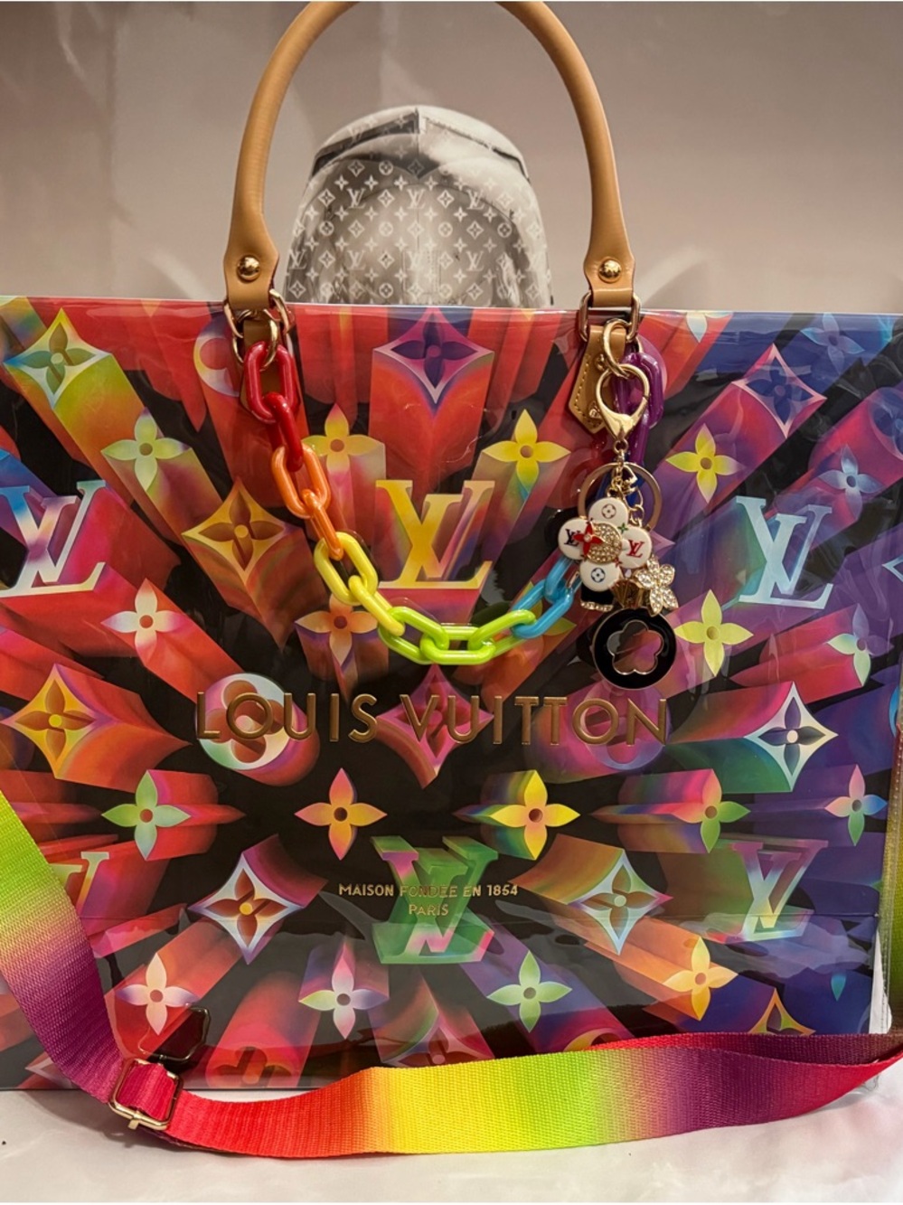 Louis Vuitton Paper Gift Bag rapped in PVC - Rainbow